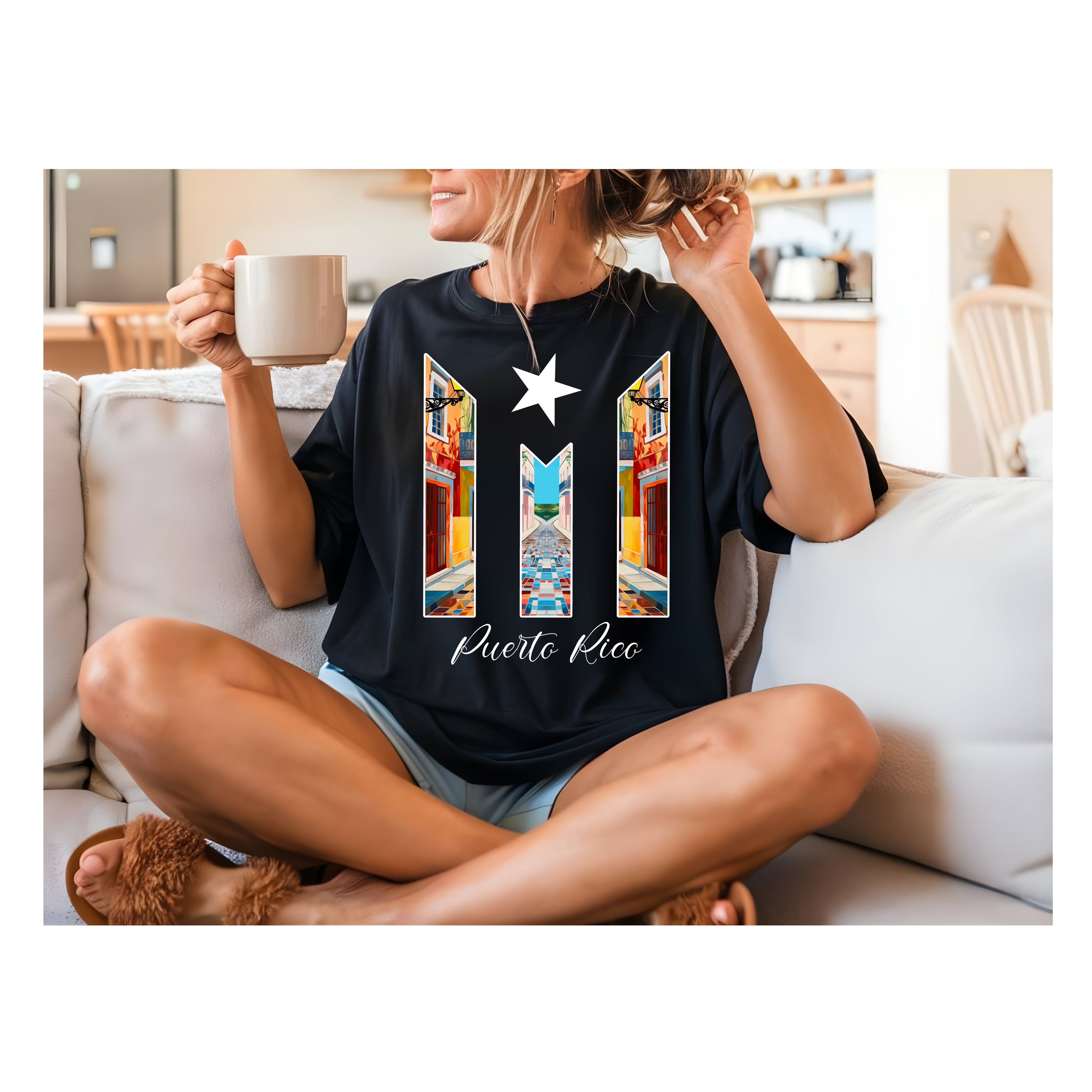 Puerto Rico Graphic Tee – Vibrant Streets Design-KianeluDesigns