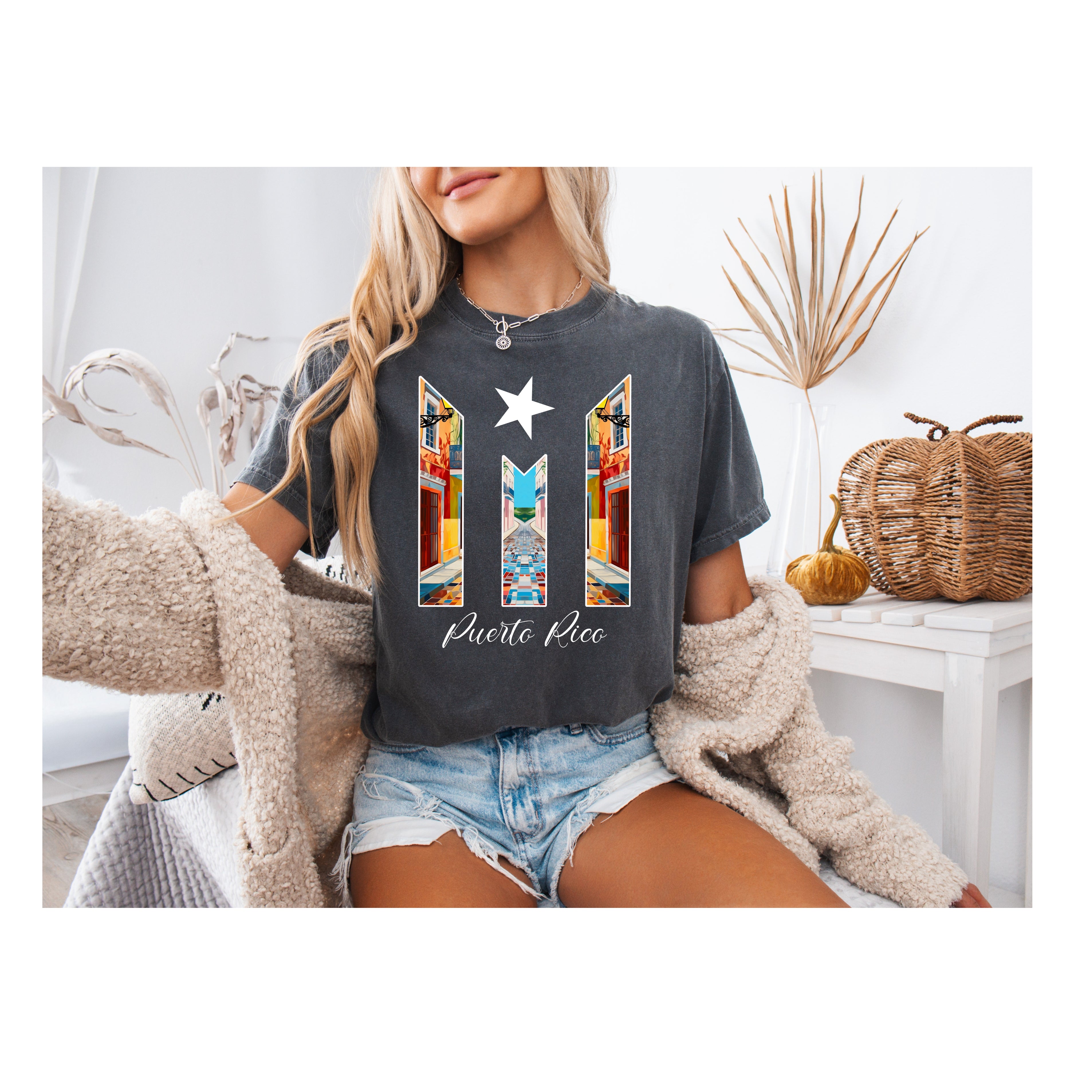 Puerto Rico Graphic Tee – Vibrant Streets Design-KianeluDesigns