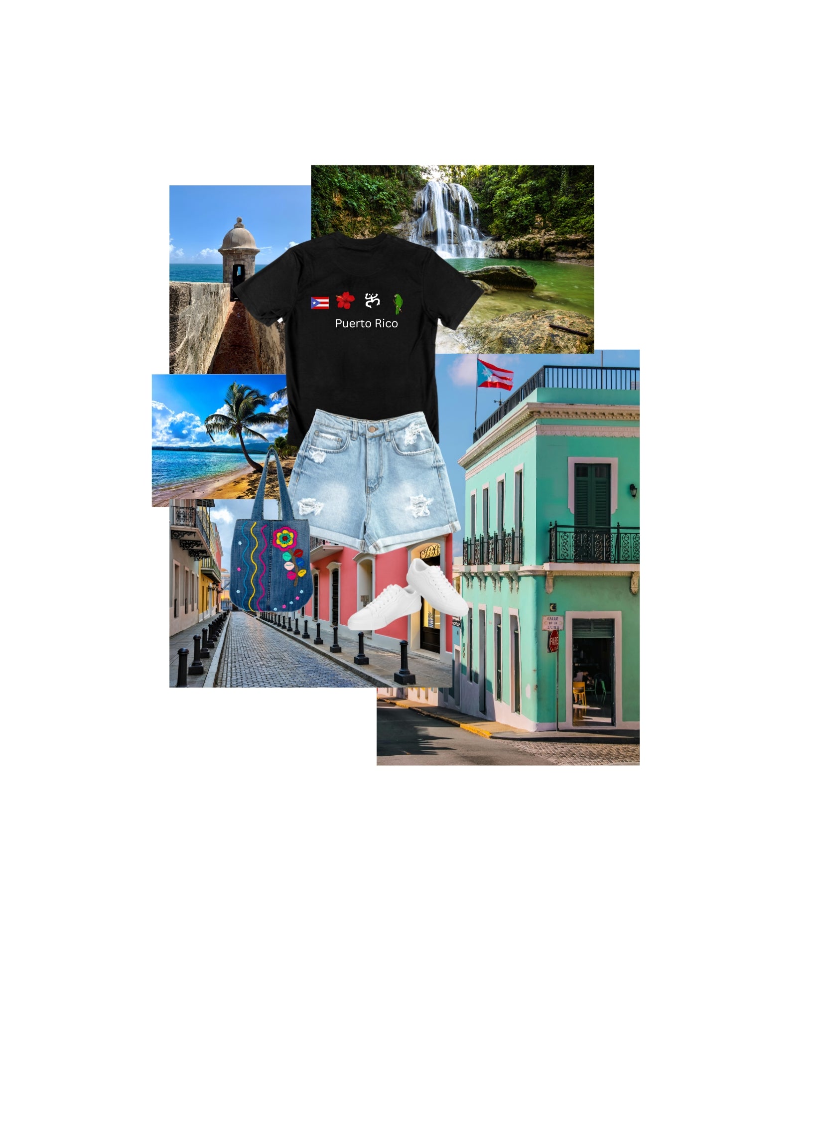 Puerto Rico Pride Graphic Tee – Cultural Symbols Design-KianeluDesigns