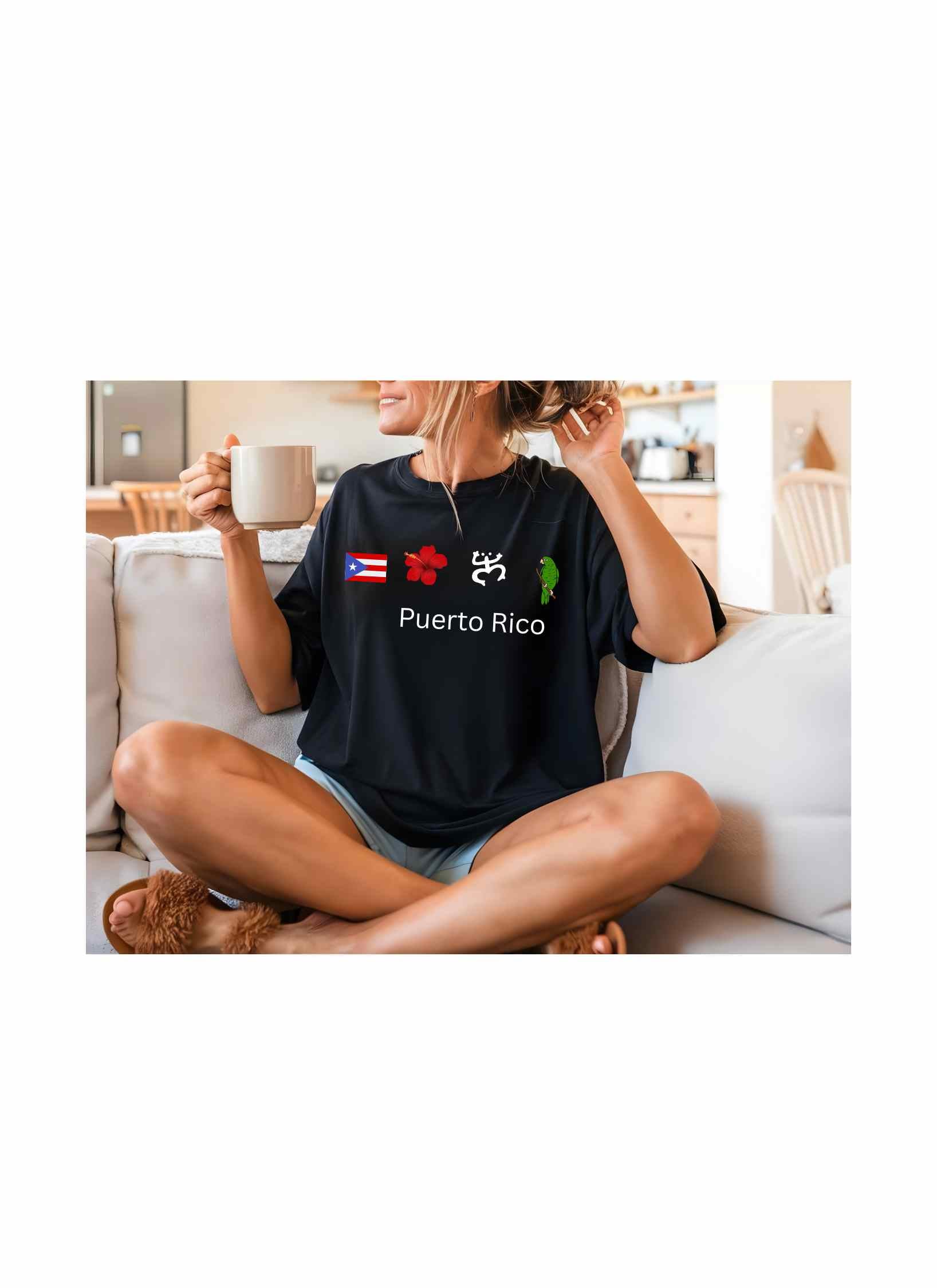 Puerto Rico Pride Graphic Tee – Cultural Symbols Design-KianeluDesigns